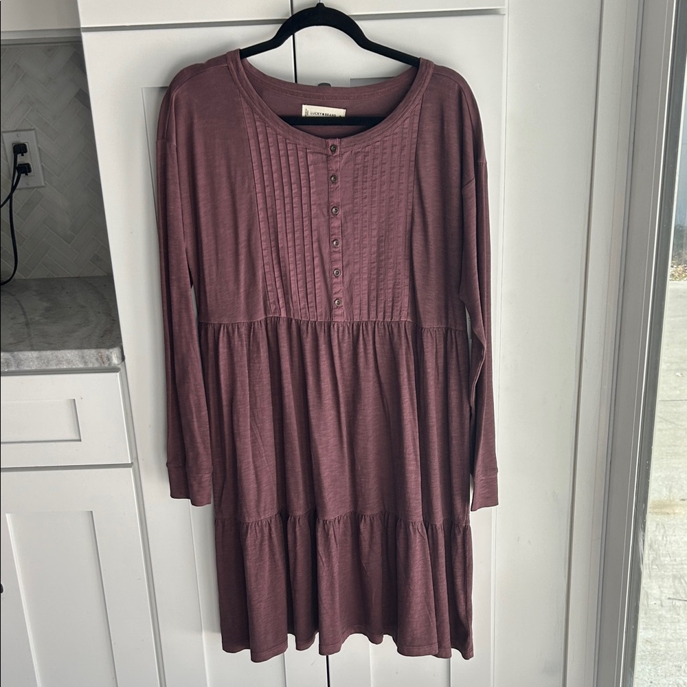 NWT Lucky Brand Mauve Button-Front Dress